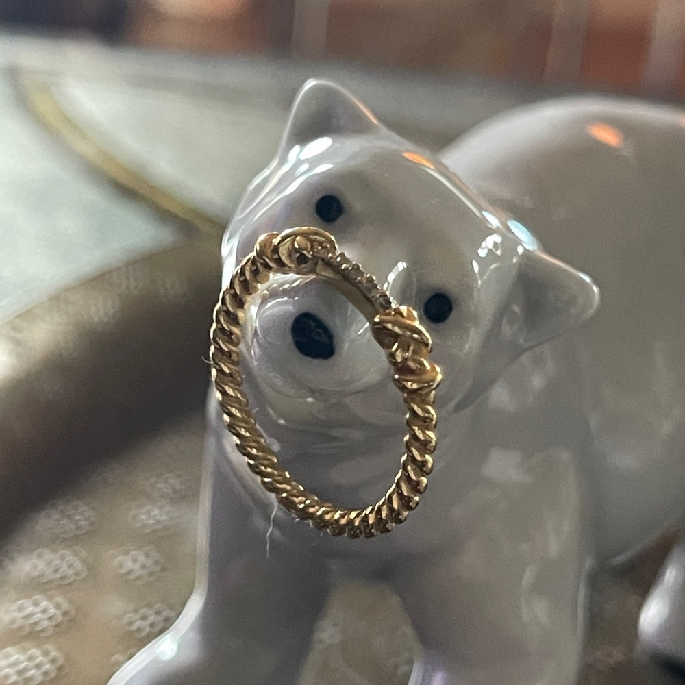 Petite Helena Wrap Band Ring, Size 9
18K Yellow Gold Plated w/White Topaz 4mm - Picture 3 of 4